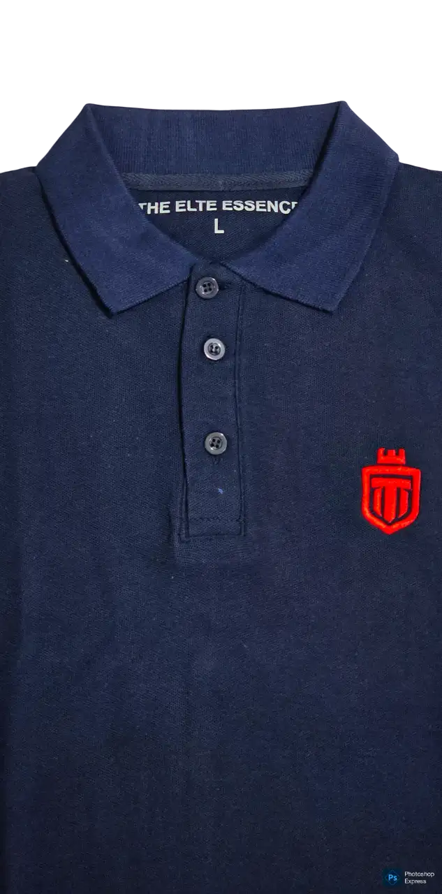 Navy Blue drop-shoulder, button down Polo