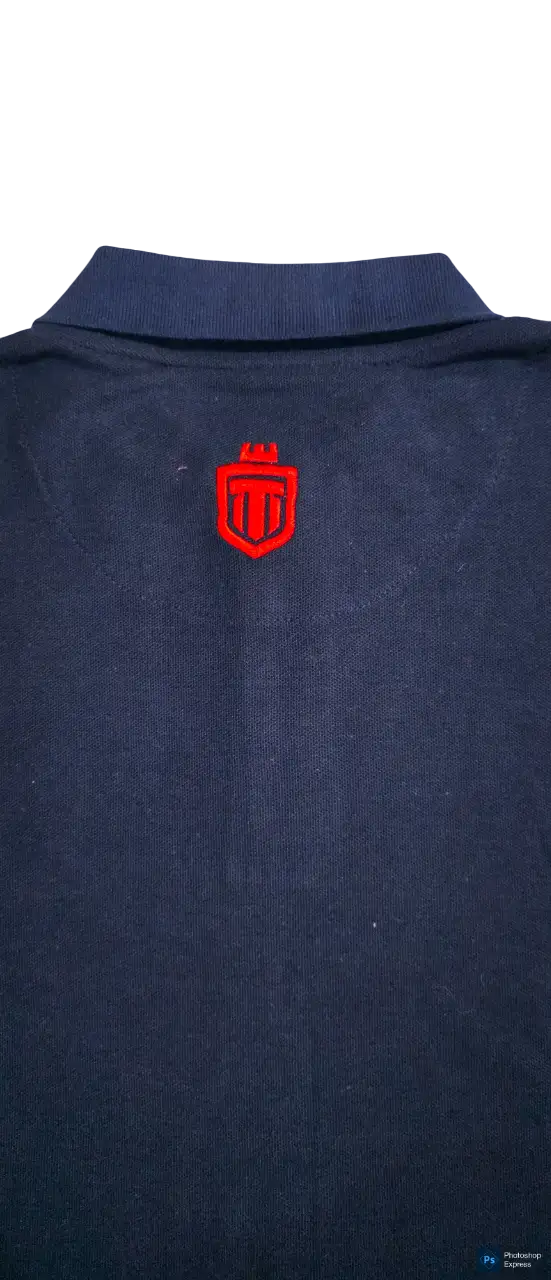 Navy Blue drop-shoulder, button down Polo