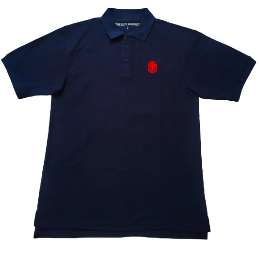 Navy Blue drop-shoulder, button down Polo
